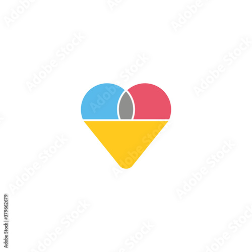 Free Download love ice cream cone simple geometric colorful logo vector - GFXLoad