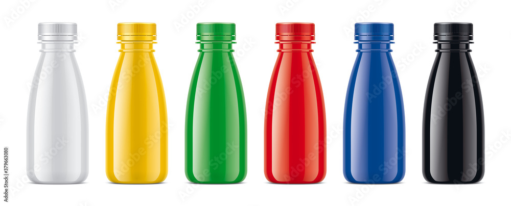 Set of Colored Plastic Bottles. Non-transparent version. Set of Colored Plastic Bottles. Non-transparent version.