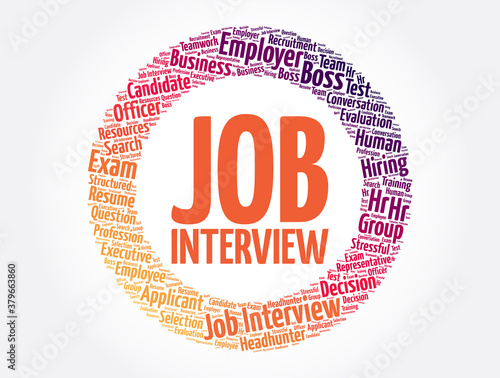 Job Interview word cloud collage, concept background