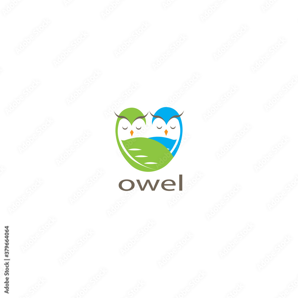 Obraz premium Creative owl logo vector illustration color design template