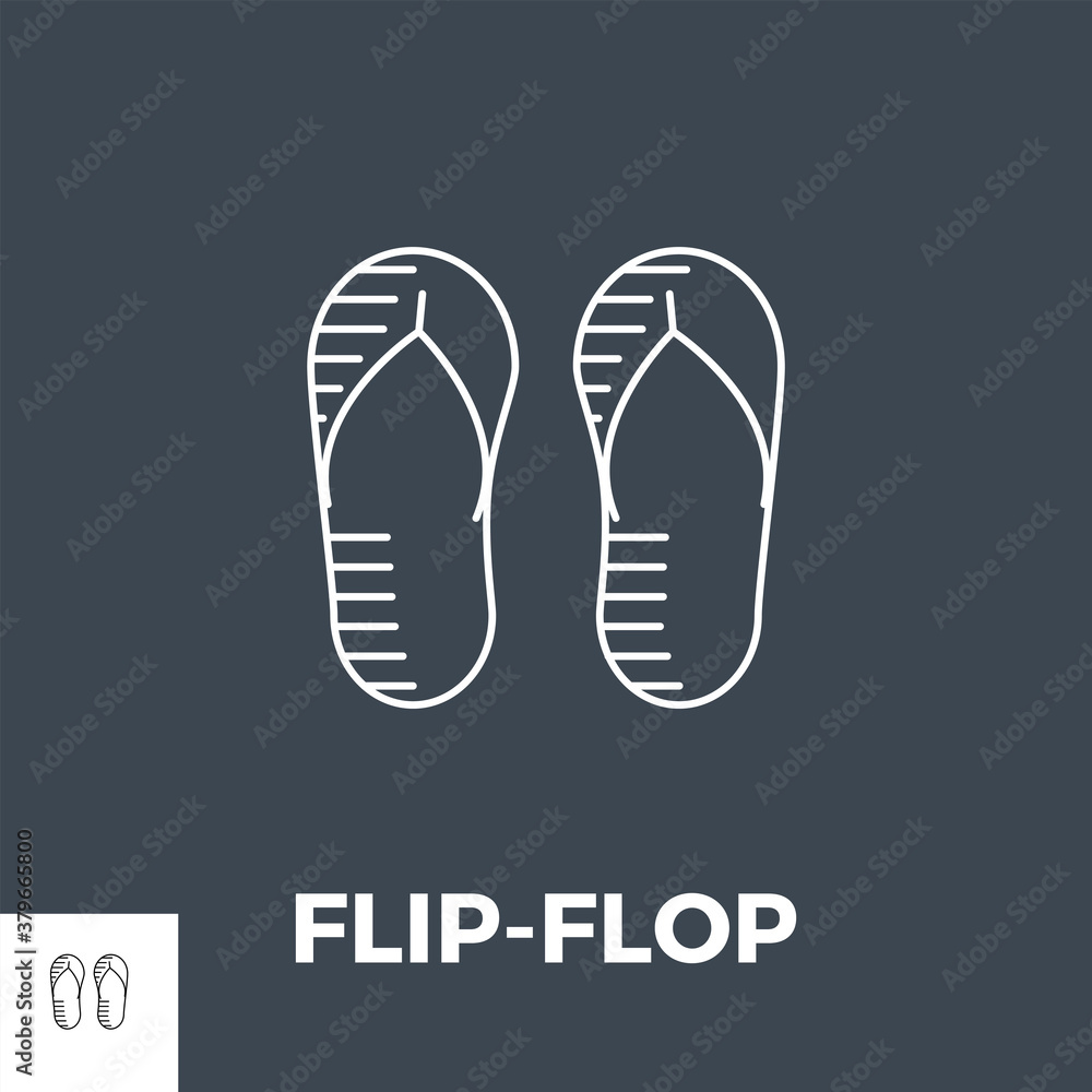 Flip-Flop Line Related Vector Icon. Isolated on Black Background. Flip-Flop Line Related Vector Icon. Isolated on Black Background.