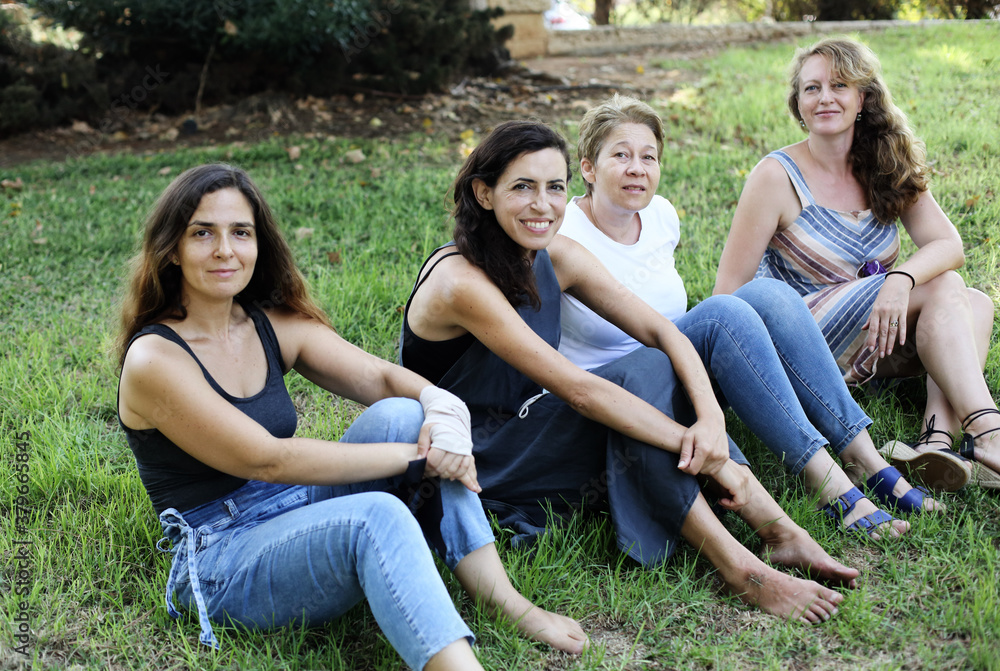 Portrait of smiling real mature women outdoor Portrait of smiling real mature women outdoor