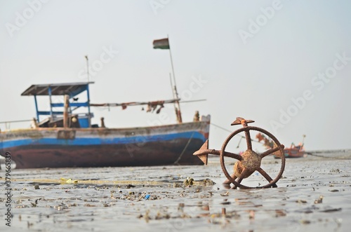 old boat on the beach