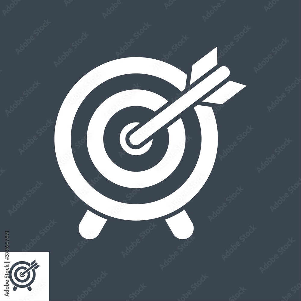 Target Glyph Vector Icon. Flat icon isolated on the black background. Editable EPS file. Vector illustration. Target Glyph Vector Icon. Flat icon isolated on the black background. Editable EPS file. Vector illustration.