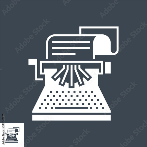 Copywriting Related Vector Glyph Icon. Isolated on Black Background. Vector Illustration.