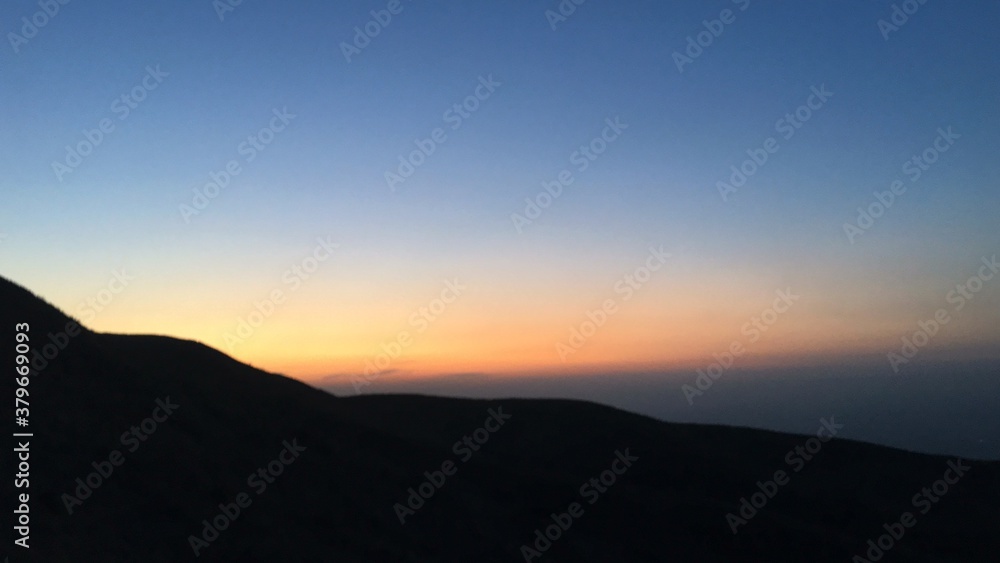 sunset over the mountains