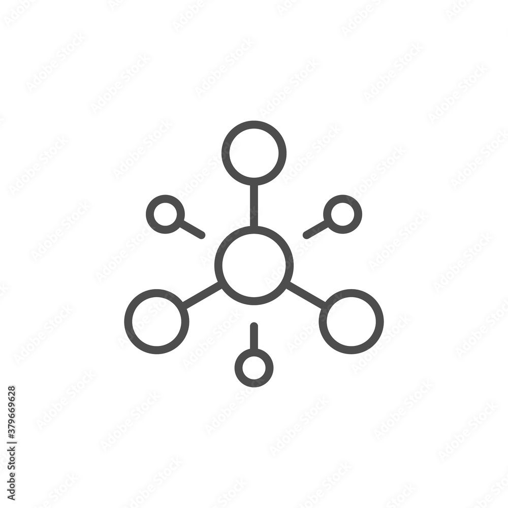 Molecule structure line outline icon Molecule structure line outline icon