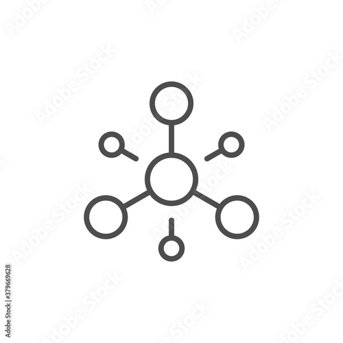 Molecule structure line outline icon