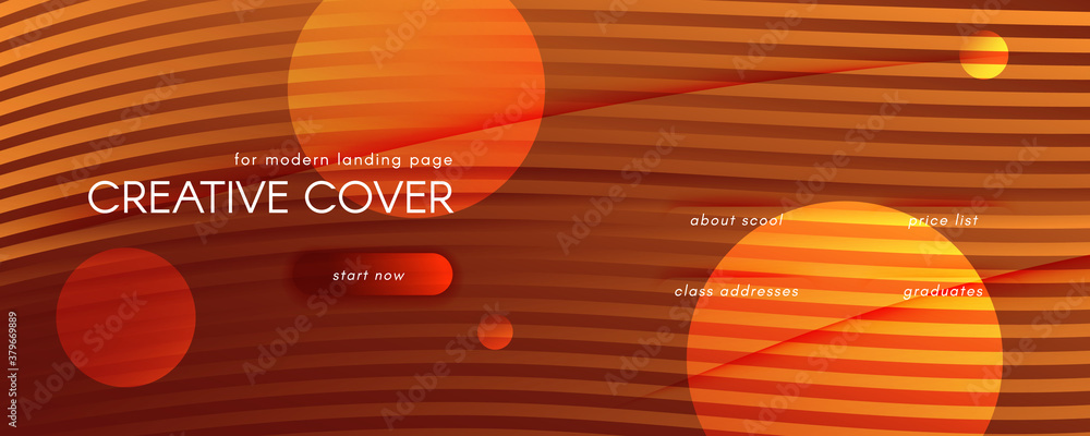 Vector Fluid Flow. Orange Dynamic Wallpaper. 3d  - obrazy, fototapety, plakaty 