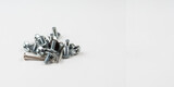 bolts nuts hardware on a white background isolated