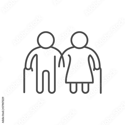 Old people line outline icon