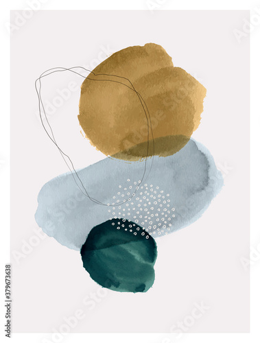 Creative minimalist hand painted illustration for wall decoration, postcard or brochure design. Vector.