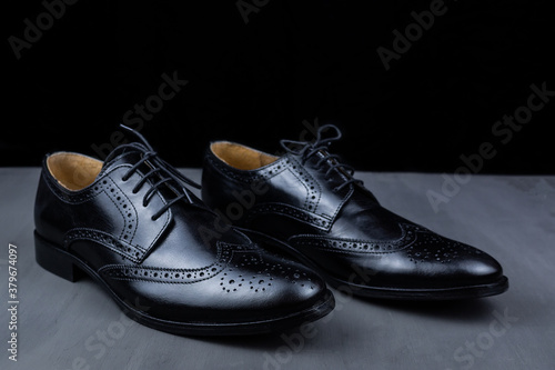 men's shoes black background