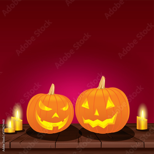 Halloween Pumpkins. Vector Halloween Background