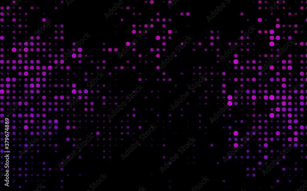 Dark Purple vector pattern with spheres. Abstract illustration with colored bubbles in nature style. Pattern of water, rain drops.