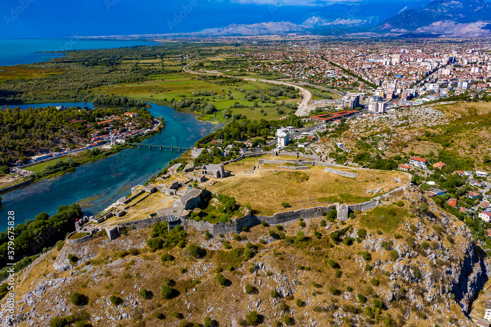Shkodra in Albania from above