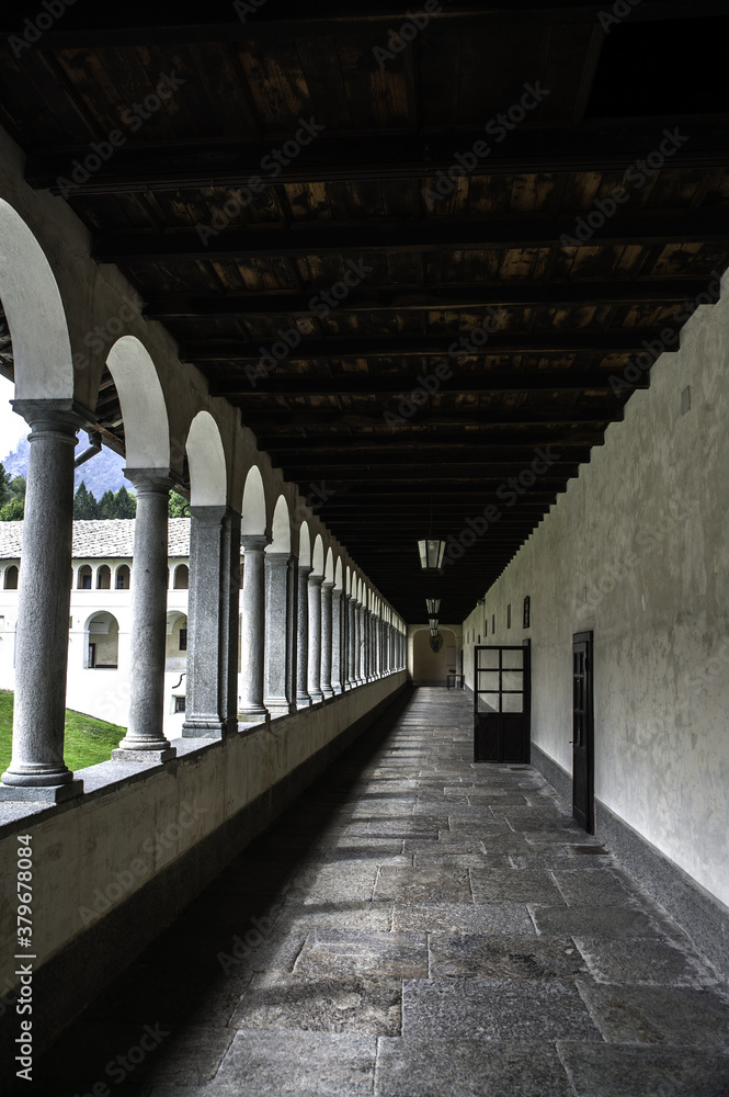 portico del santuario di Oropa, Biella, Piemonte, Italia