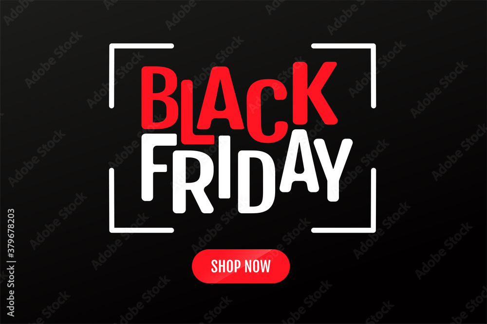BlackFriday text design and shop now buttons. Online sales ideas.
