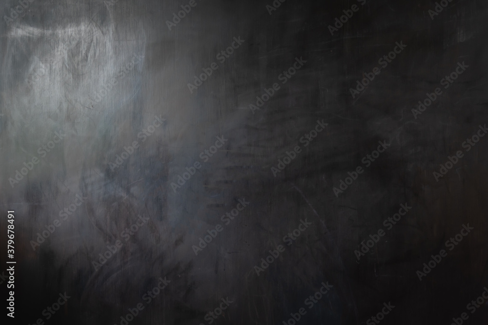 Chalk rubbed out on blackboard for background, chalk traces erased with copy space for add text or graphic design.