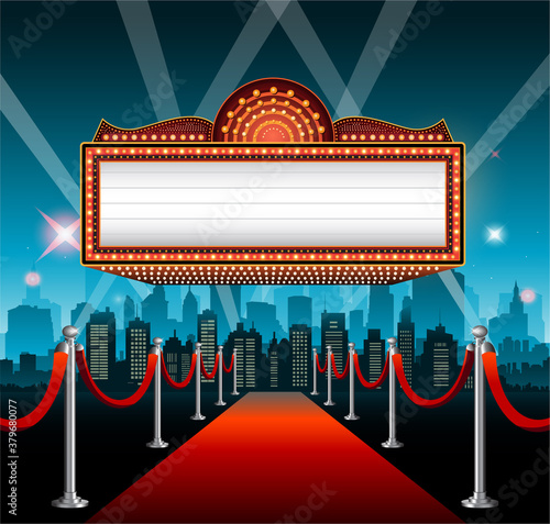Star neon sign for text banner