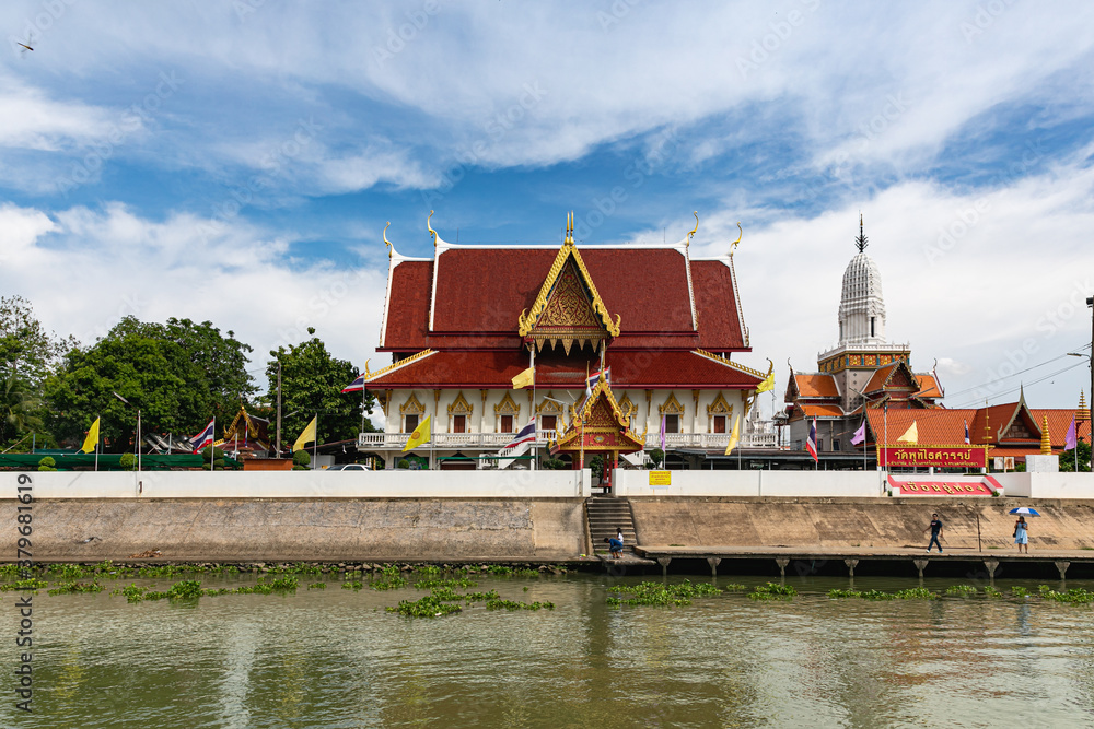 Ayutthaya, Thailand - JUNE 28, 2020: Wat Phutthaisawan or the Monastery of Buddhist Kingship is located on the south bank of the Chao Phraya River. The temple was built in 1353 Ayutthaya, Thailand - JUNE 28, 2020: Wat Phutthaisawan or the Monastery of Buddhist Kingship is located on the south bank of the Chao Phraya River. The temple was built in 1353