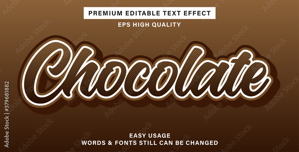 Premium editable text effect chocolate
