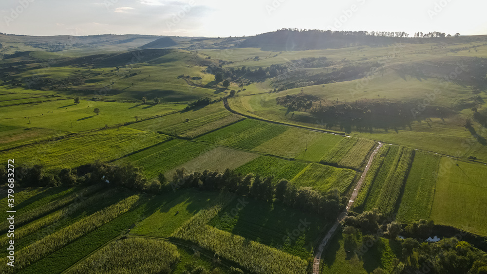 Aerial view of rural Romania