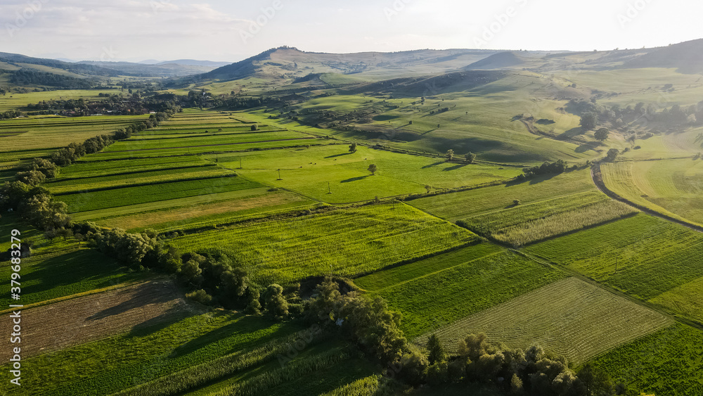 Naklejka premium Aerial view of rural Romania