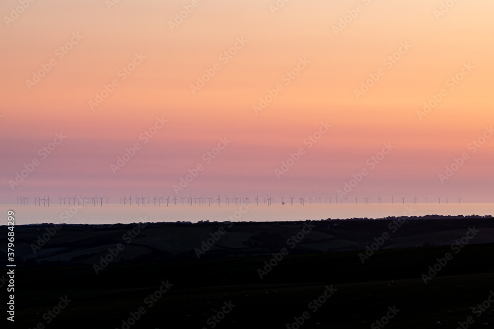 Sussex Coastal Landscape at Sunset