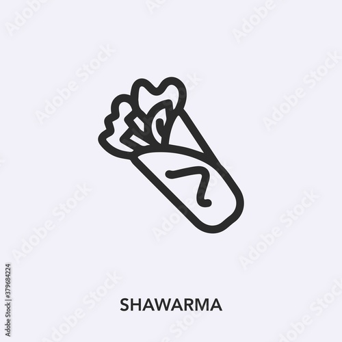 shawarma icon vector. Linear style sign for mobile concept and web design. shawarma symbol illustration. Pixel vector graphics - Vector.