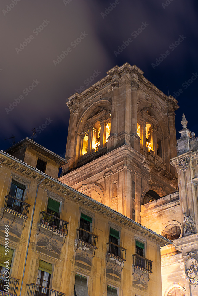 Tower of the cathedral of Granada, Spain