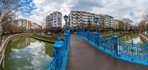 Porsuk River view in Eskisehir. Eskisehir is a modern city in center of Anatolia. photo