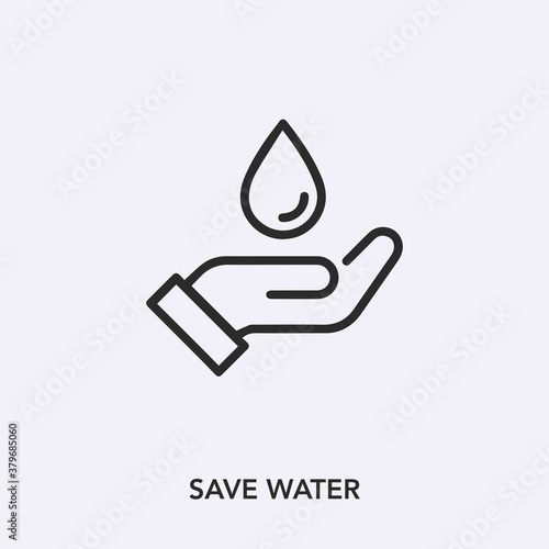 save water icon vector. Linear style sign for mobile concept and web design. save water symbol illustration. Pixel vector graphics - Vector. 