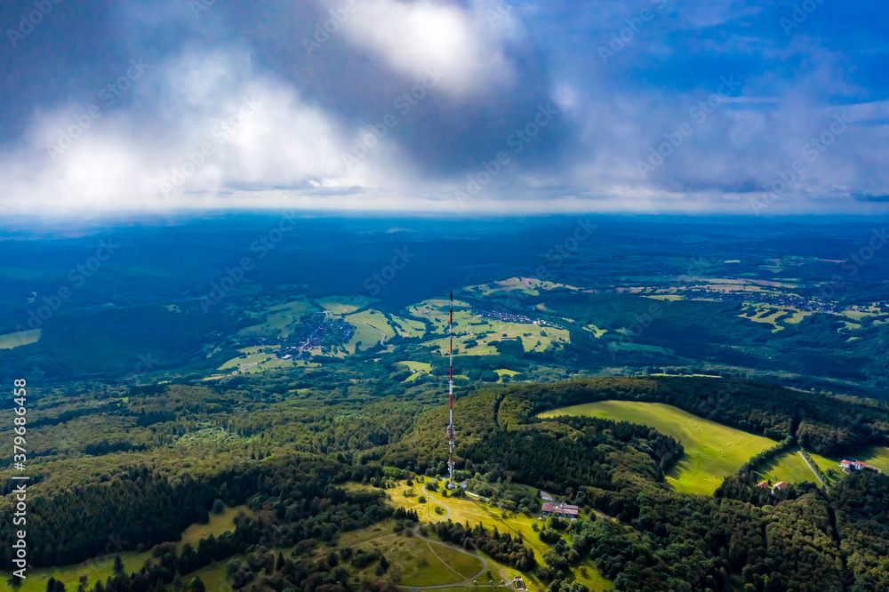 Fototapeta premium Kreuzberg - Der Kreuzberg in der Rhön aus der Luft