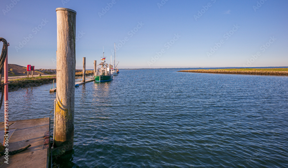 Fototapeta premium Kleiber Bootsanleger an der Nordsee