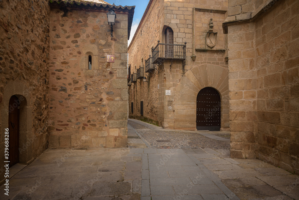 Street of Cáceres old town, UNESCO World Heritage City, Extremadura, Spain