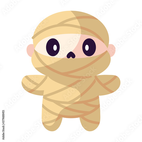Isolated cute mummy kawaii. Halloween icon - Vector