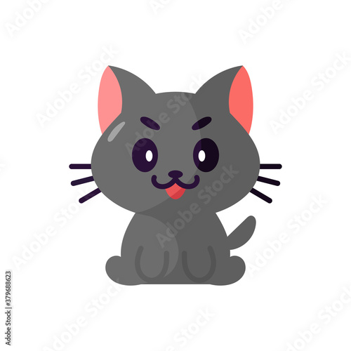Isolated cute cat kawaii. Halloween icon - Vector