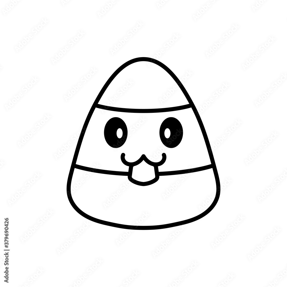 Isolated cute candy kawaii. Halloween icon - Vector Isolated cute candy kawaii. Halloween icon - Vector