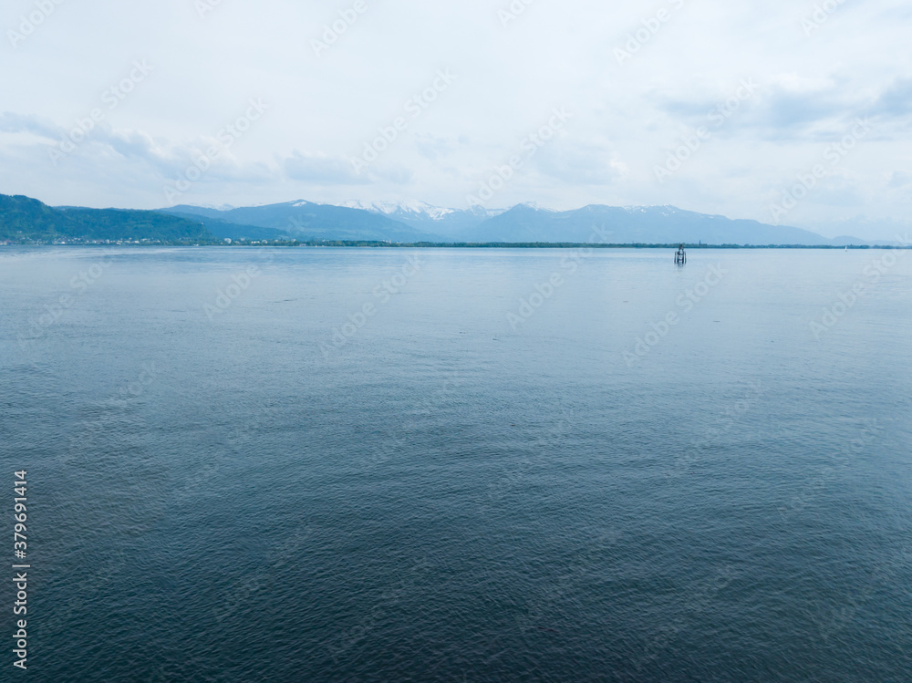 View of Lake Constance (Bodensee in German), near the city of Lindau, in Germany View of Lake Constance (Bodensee in German), near the city of Lindau, in Germany