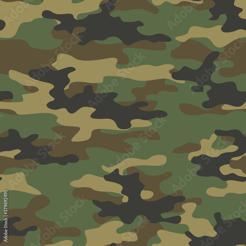
Army camouflage seamless military background green pattern on textiles. Classic background