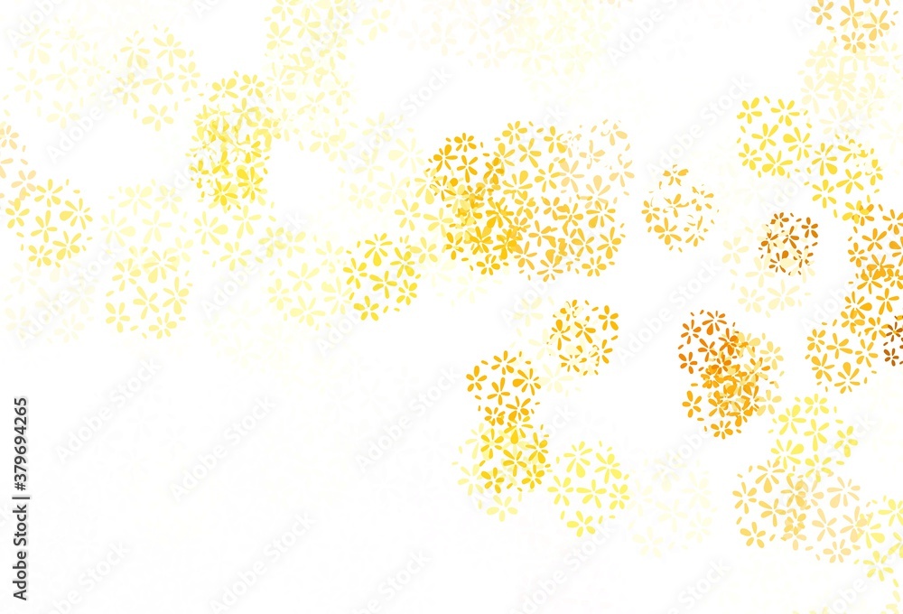 Light Orange vector natural artwork with leaves. Light Orange vector natural artwork with leaves.
