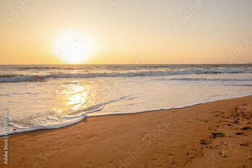 Fototapeta Naklejka Na Ścianę i Meble -  Excellent place  for relaxation and tranquility  : Indian ocean  on Nirvana beach,  Karnataka.