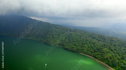 Wallpaper Mural Aerial drone flight under clouds to Bali coast, 4k Torontodigital.ca