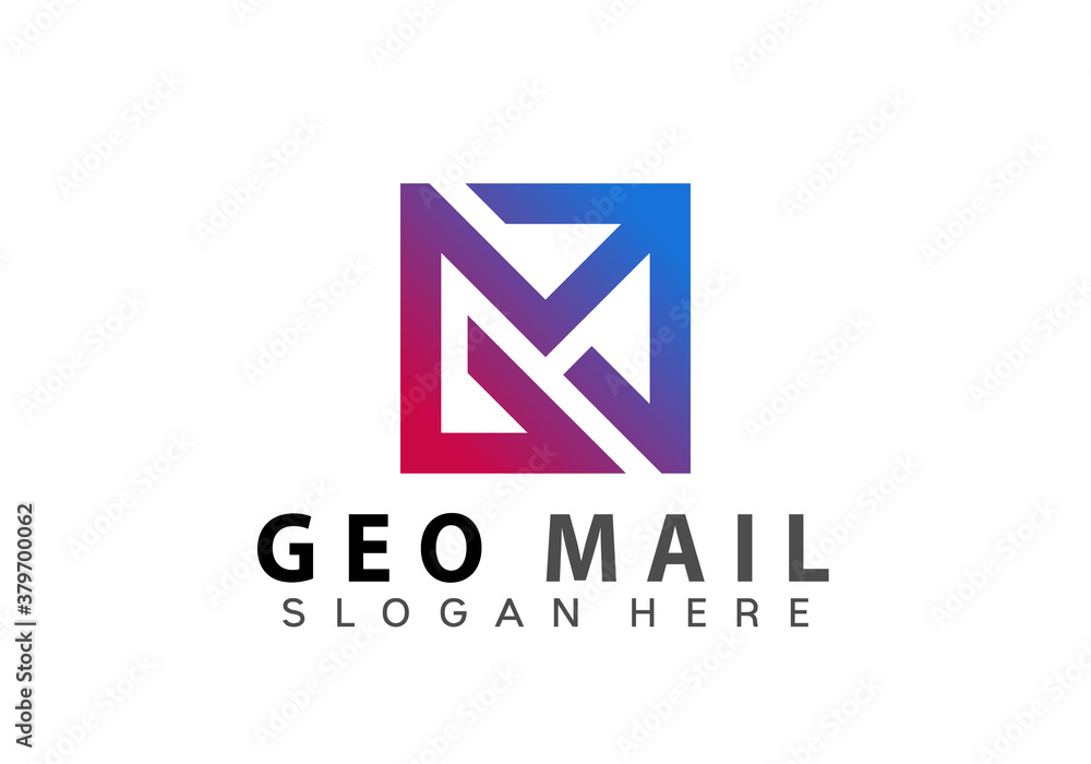 Abstract Letter G or M Square Logo Design Vector Illustration Template Abstract Letter G or M Square Logo Design Vector Illustration Template