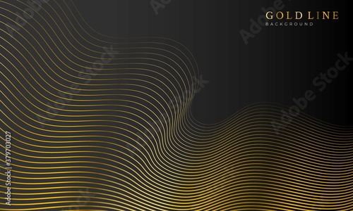 Fototapeta Naklejka Na Ścianę i Meble -  luxury gold wave line background vector design. Perfect for background, banner and card