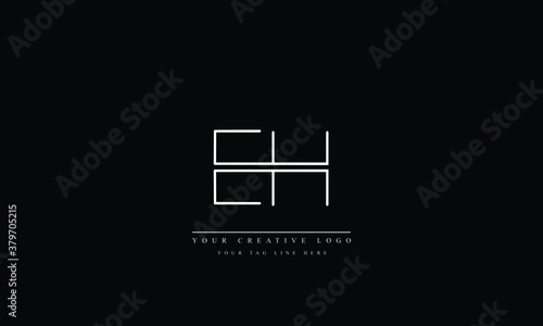 EH HE E H Letter Logo Design with Creative Modern Trendy Typography