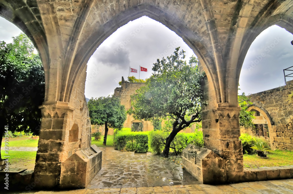 Bellapais Abbey near  Kyrenia city Northern Cyprus.