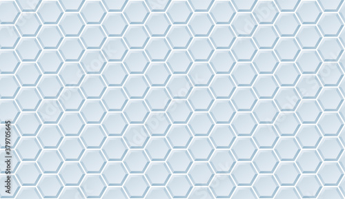 Hexagon seamless pattern. Hexagon light blue abstract background.