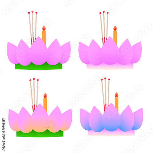 Set of Kra Thong cartoon vector illustration style